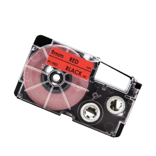 Casio XR-9RD Sort tekst / Rød tape 9 mm x 8 m tape - Kompatibel