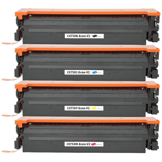 Pakke sæt Canon CRG 075H toner - 4 farver BK-C-M-Y - Kompatibel – 11.000 sider