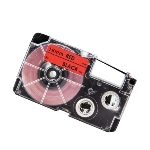 Casio XR-18RD Sort tekst / Rød tape 18 mm x 8 m tape - Kompatibel